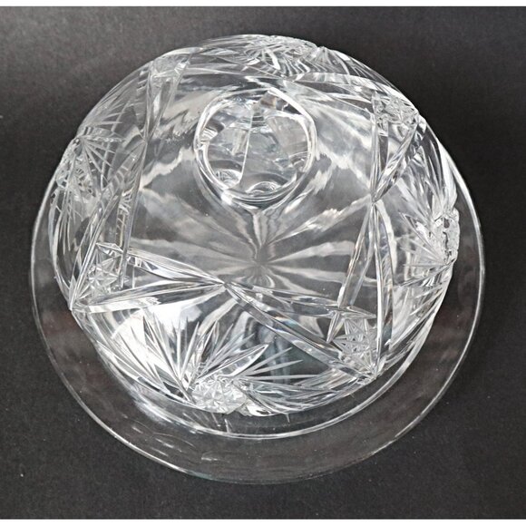 Vintage Pinwheel Crystal Covered Butter Dish / Cheese Dish - Picture 5 of 6